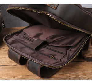 Laptoprucksack aus Rindsleder – Kaffeebraun – M-804 – Produktansicht