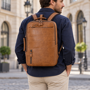 Business-Rucksack Herren mit USB-Anschluss – Khaki – Produktansicht