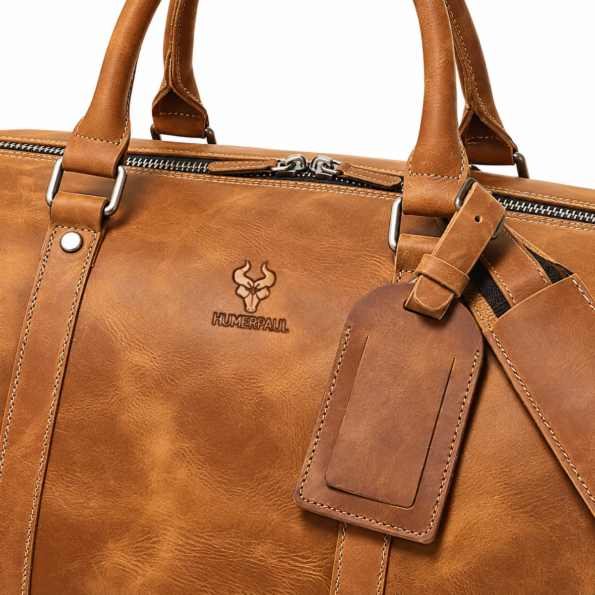 Reisetasche Herren aus Leder mit Schuhfach MH475 – Braun – Produktdetail oder ergänzende Inszenierung