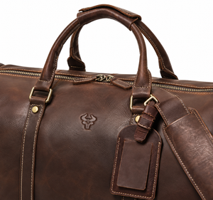 Reisetasche Herren aus Leder mit Schuhfach MH475 – Kaffeebraun – Produktdetail oder ergänzende Inszenierung