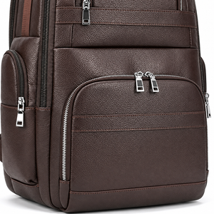 Großer Laptoprucksack Herren aus Leder – Kaffeebraun – Produktdetail oder ergänzende Inszenierung