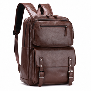 Laptoprucksack in Lederoptik mit Frontklappe 8685 – Braun – Produktdetail oder ergänzende Inszenierung