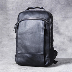 Laptoprucksack aus Rindsleder – Schwarz – M-802 – Produktansicht