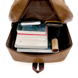 Laptoprucksack Herren mit Frontreißverschluss – Braun – Produktansicht
