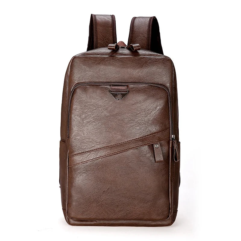 Laptoprucksack Herren mit Frontreißverschluss – Dunkelbraun