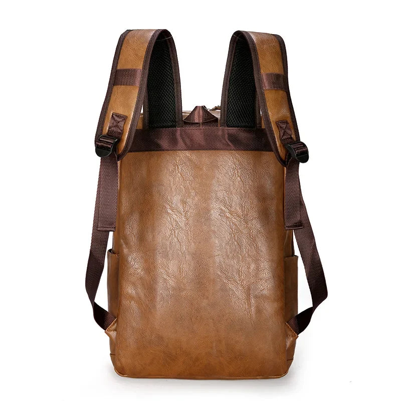 Laptoprucksack Herren mit Frontreißverschluss – Braun – Produktansicht