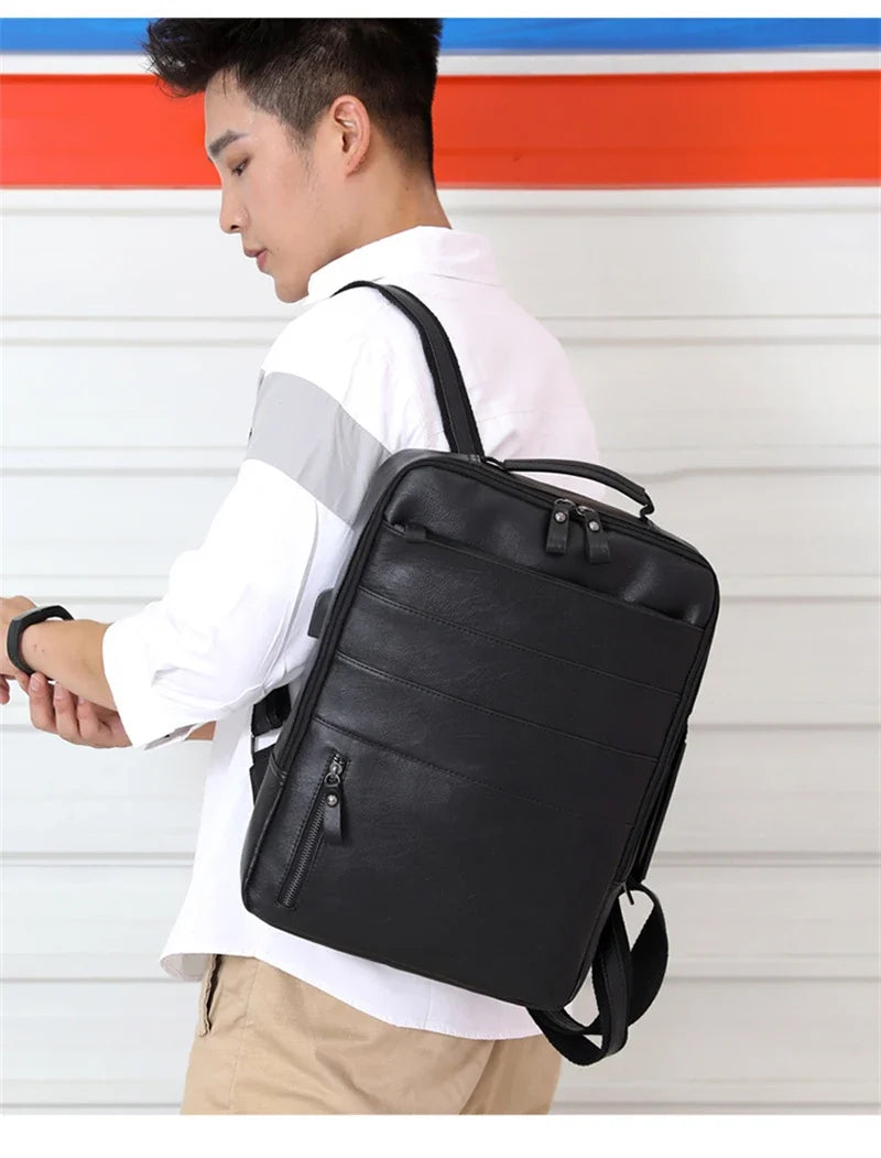 Business-Rucksack Herren mit USB-Anschluss – Schwarz – Produktansicht