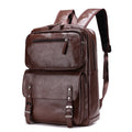 Laptoprucksack in Lederoptik mit Frontklappe 8685 – Braun