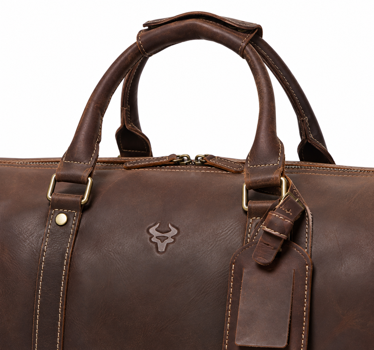 Reisetasche Herren aus Leder mit Schuhfach MH475 – Kaffeebraun – Produktdetail oder ergänzende Inszenierung