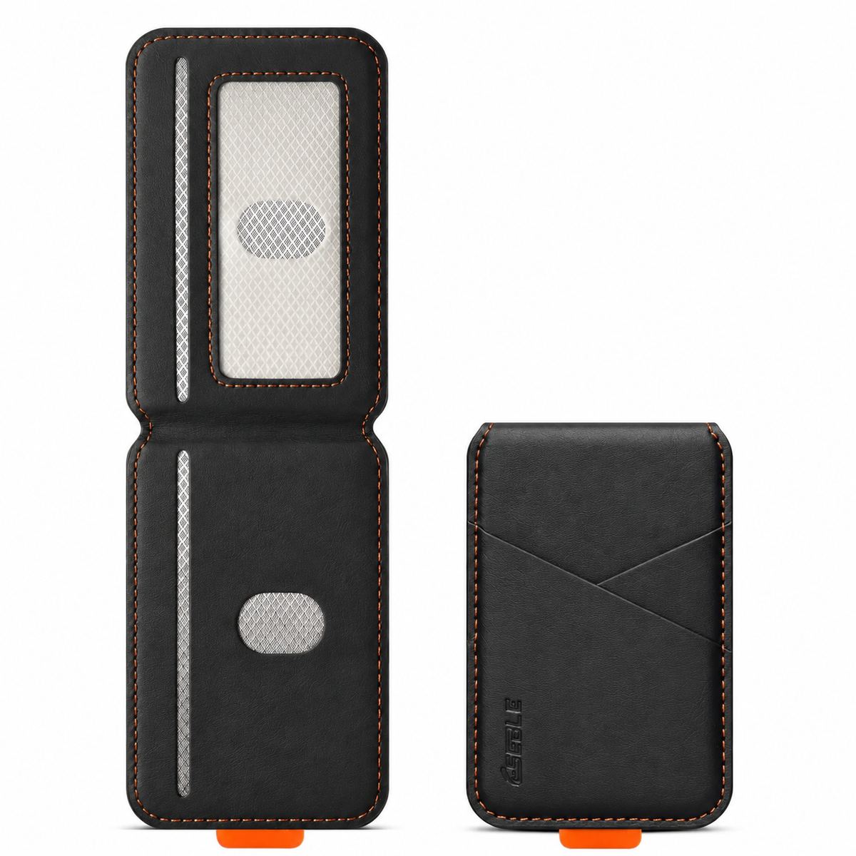 Magnetischer Smartphone-Kartenhalter mit Klappständer – Schwarz – Produktdetail oder ergänzende Inszenierung