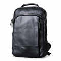 Laptoprucksack aus Rindsleder – Schwarz – M-802 – Produktansicht auf weißem Hintergrund