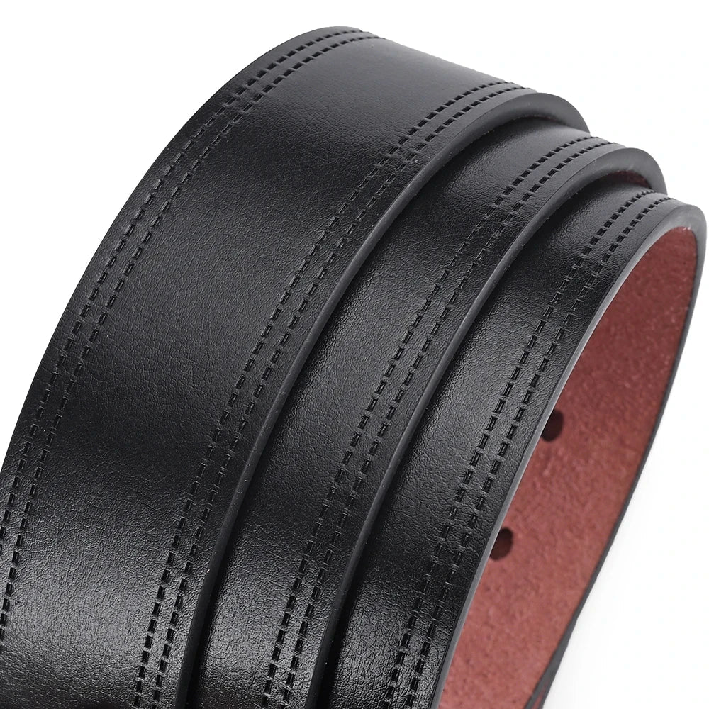 Herrengürtel mit Dornschließe, 3,8 cm – Schwarz – Produktansicht