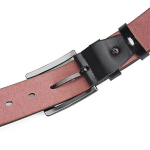 Herrengürtel mit Dornschließe, 3,8 cm – Schwarz – Produktansicht