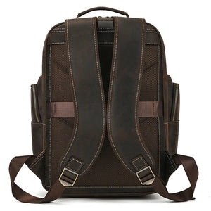 Großer Laptoprucksack Herren aus Leder – Dunkelbraun – Produktansicht